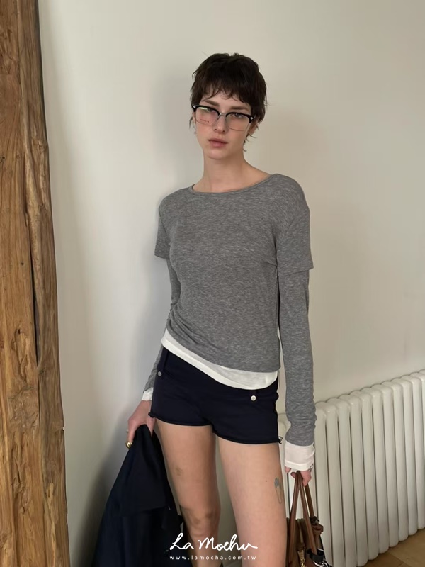 螺紋棉質辣妹小熱褲
